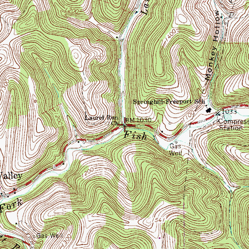 Topographic Map of Laurel Run Church, PA
