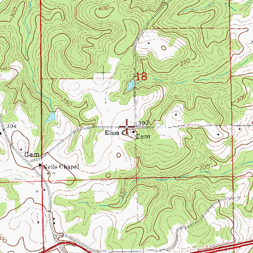 Topographic Map of Elam Church, AL