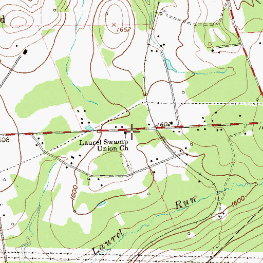 Topographic Map of Laurel Swamp Union Church, PA
