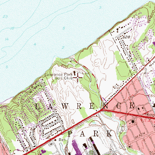 Topographic Map of Lawrence Park Golf Club, PA