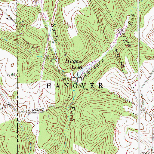 Topographic Map of Lawrence Run, PA