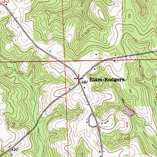 Topographic Map of Elam-Rodgers, AL
