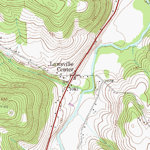Topographic Map of Lawsville Center, PA