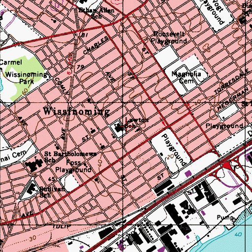 Topographic Map of Lawton School, PA