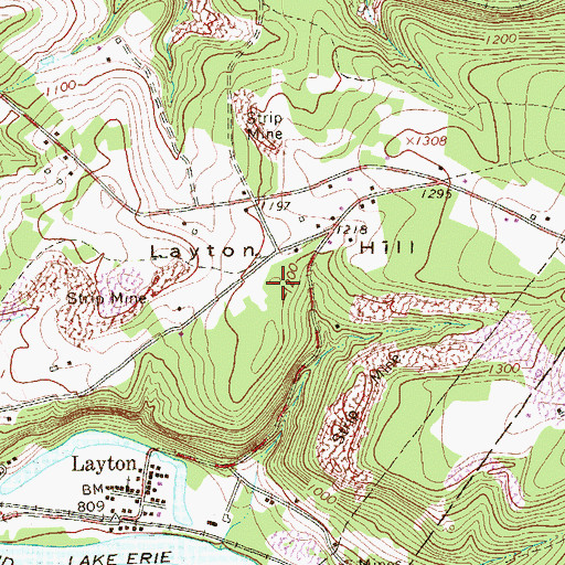 Topographic Map of Layton Hill, PA