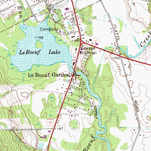 Topographic Map of LeBoeuf Garden, PA