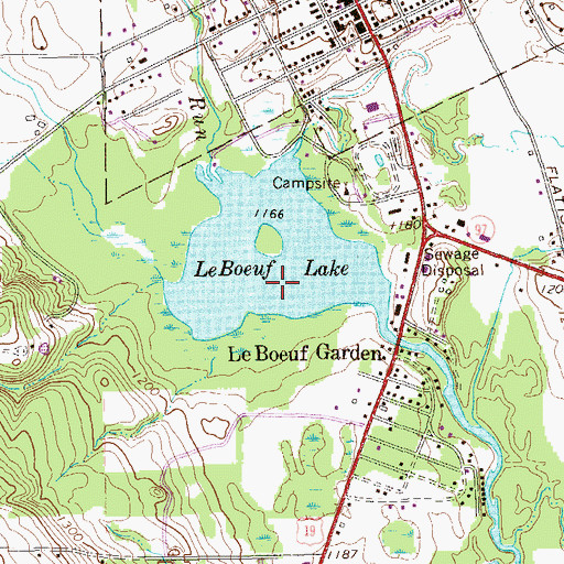 Topographic Map of LeBoeuf Lake, PA