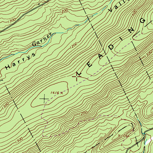 Topographic Map of Leading Ridge, PA