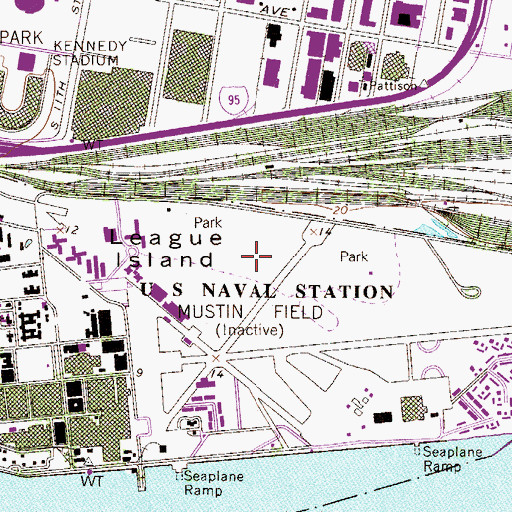 Topographic Map of League Island, PA