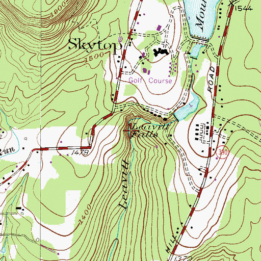 Topographic Map of Leavitt Falls, PA