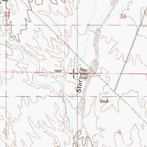 Topographic Map of Star Well, AZ