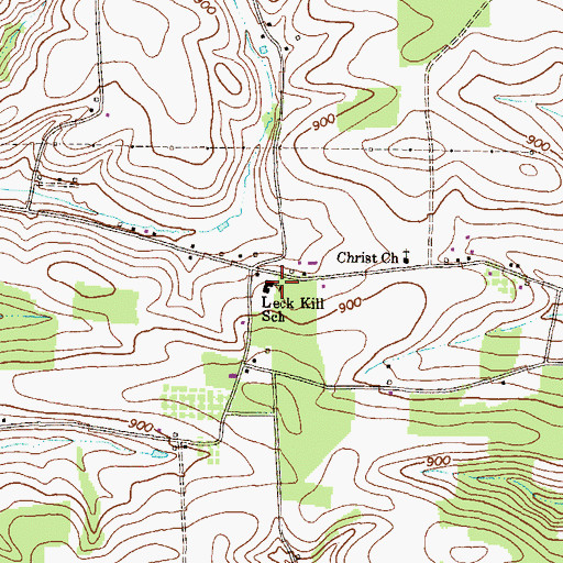 Topographic Map of Leck Kill School, PA
