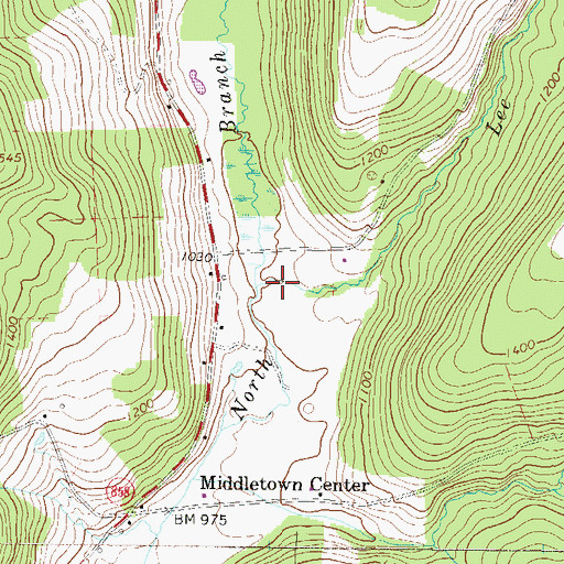 Topographic Map of Lee Creek, PA