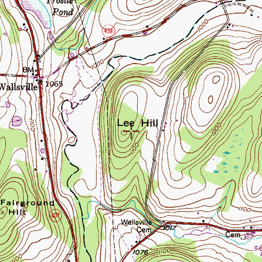 Topographic Map of Lee Hill, PA