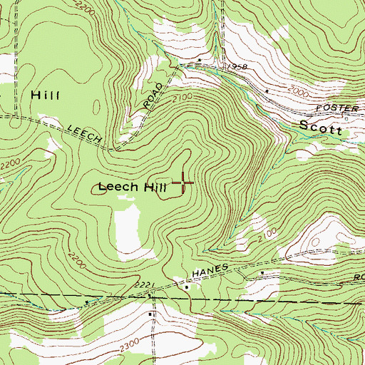Topographic Map of Leech Hill, PA