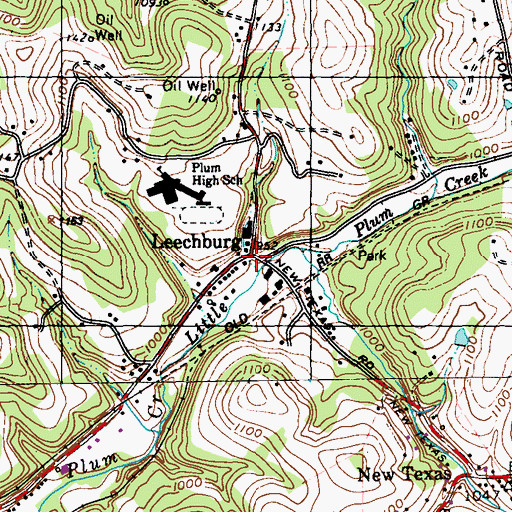 Topographic Map of Leechburg, PA
