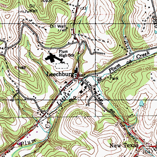 Topographic Map of Leechburg, PA