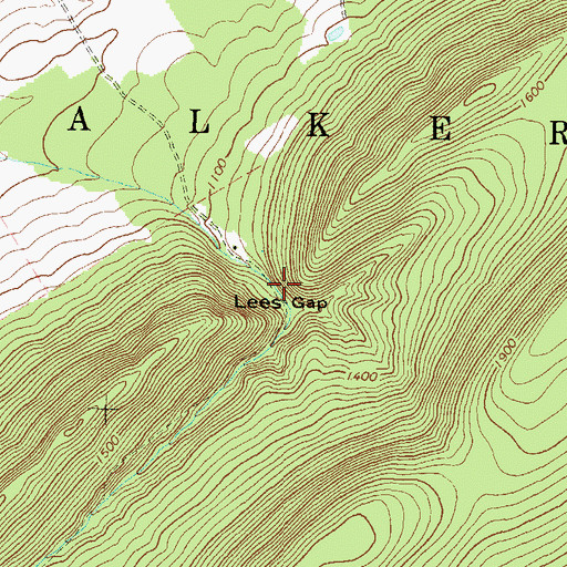 Topographic Map of Lees Gap, PA