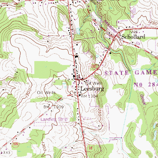Topographic Map of Leesburg, PA