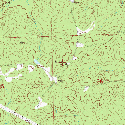 Topographic Map of Elder Church, AL
