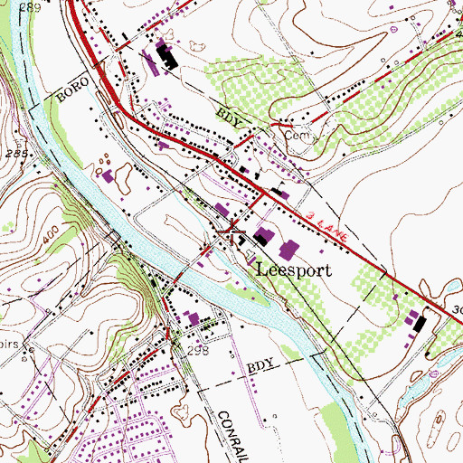 Topographic Map of Leesport, PA