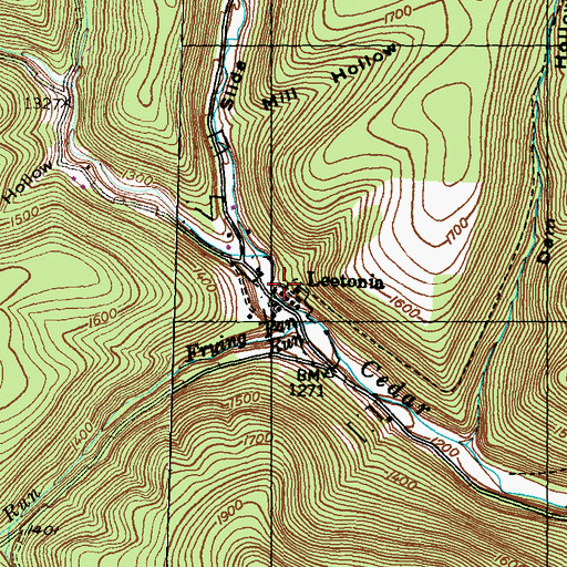 Topographic Map of Leetonia, PA