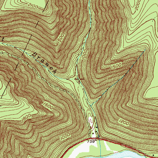 Topographic Map of Left Branch Montour Run, PA