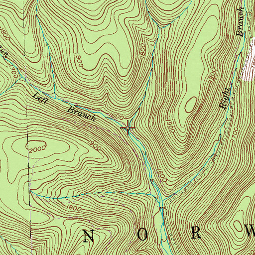 Topographic Map of Left Branch Half Mile Run, PA