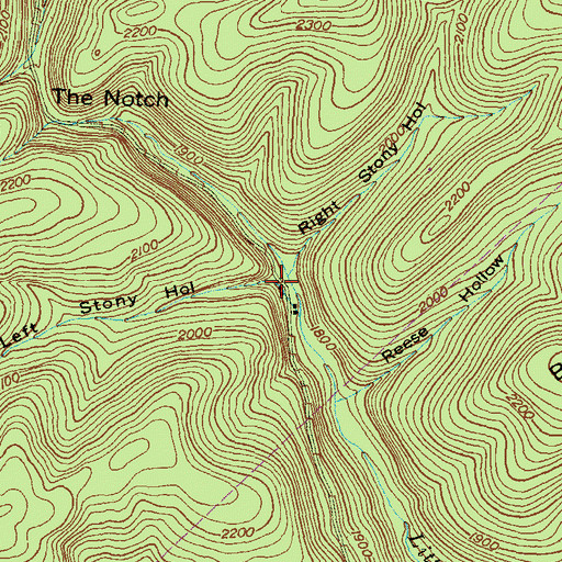 Topographic Map of Left Stony Hollow, PA