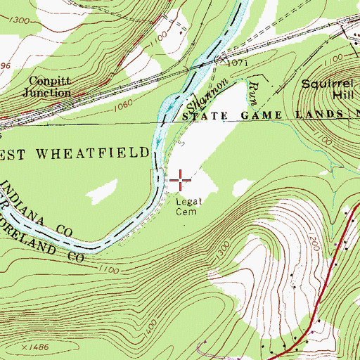Topographic Map of Legat Cemetery, PA