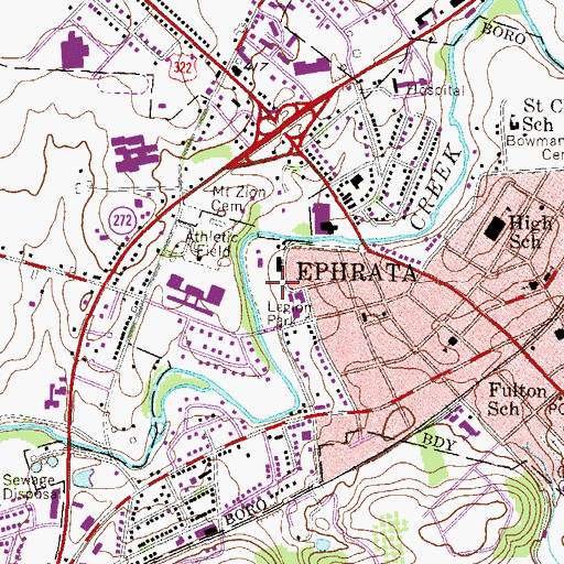 Topographic Map of Legion Park, PA