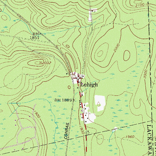 Topographic Map of Lehigh, PA