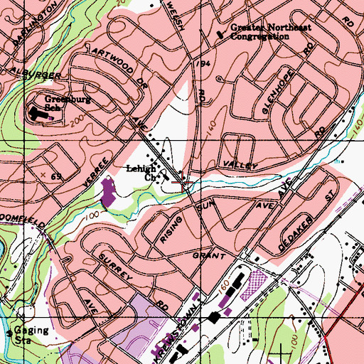 Topographic Map of Lehigh Church, PA