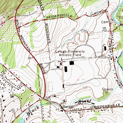 Topographic Map of Lehigh University Athletic Field, PA