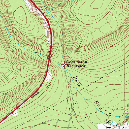 Topographic Map of Lehighton Reservoir, PA