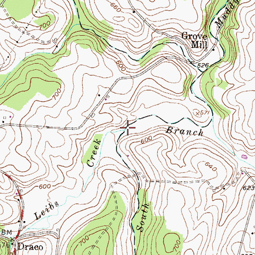 Topographic Map of Leibs Creek, PA