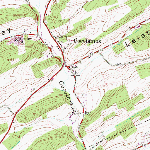 Topographic Map of Leister Valley, PA