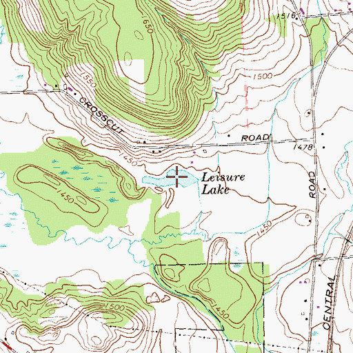 Topographic Map of Leisure Lake, PA