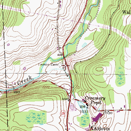 Topographic Map of Lemon Cemetery, PA