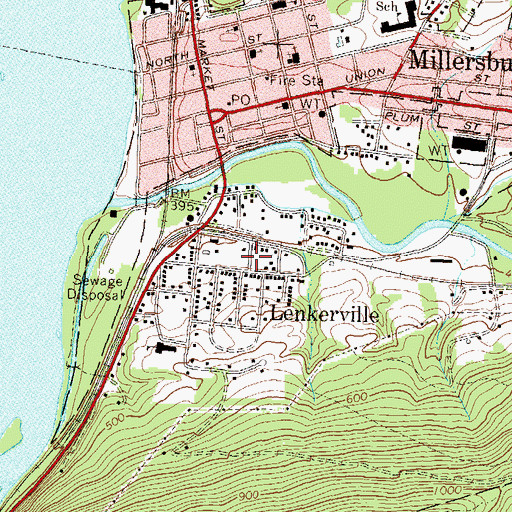 Topographic Map of Lenkerville, PA