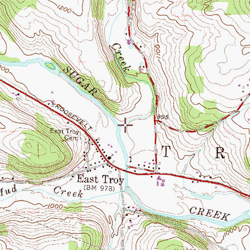 Topographic Map of Leonard Creek, PA