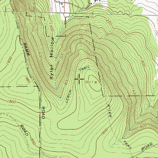 Topographic Map of Lerch Trail, PA