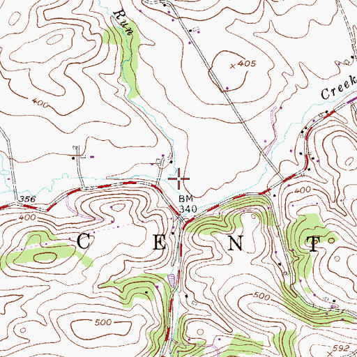 Topographic Map of Lesher Run, PA