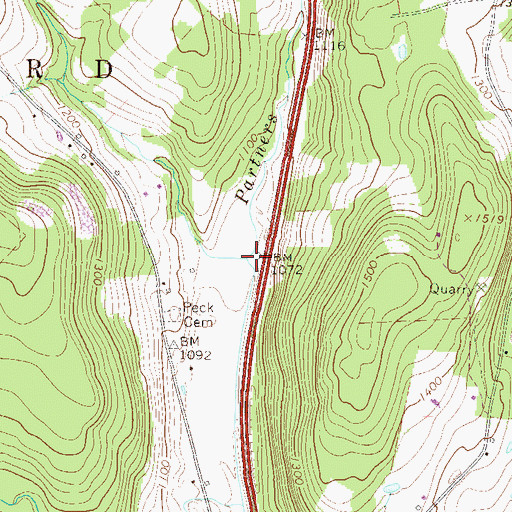 Topographic Map of Leslie Creek, PA