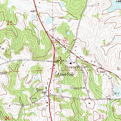 Topographic Map of Elizabeth Cemetery, AL