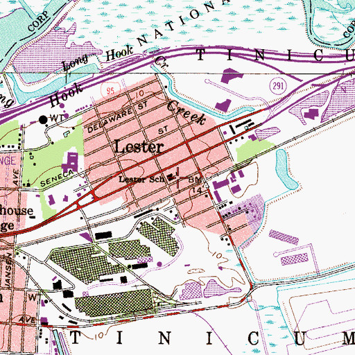 Topographic Map of Lester School, PA