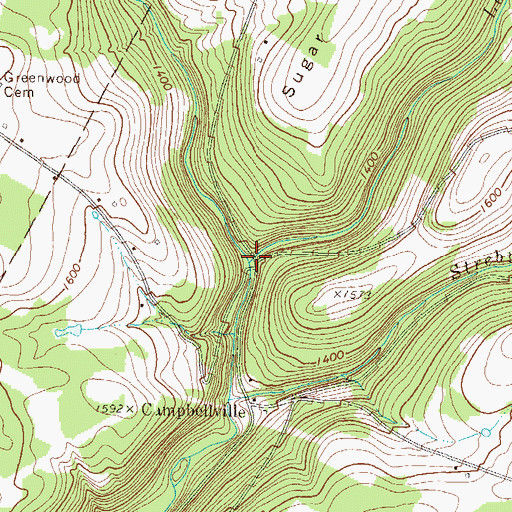 Topographic Map of Level Branch, PA
