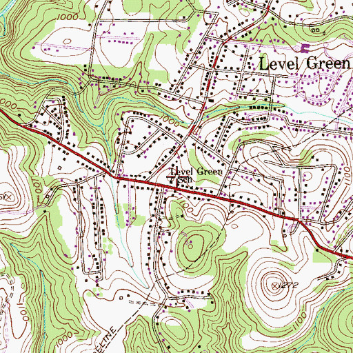 Topographic Map of Level Green School, PA