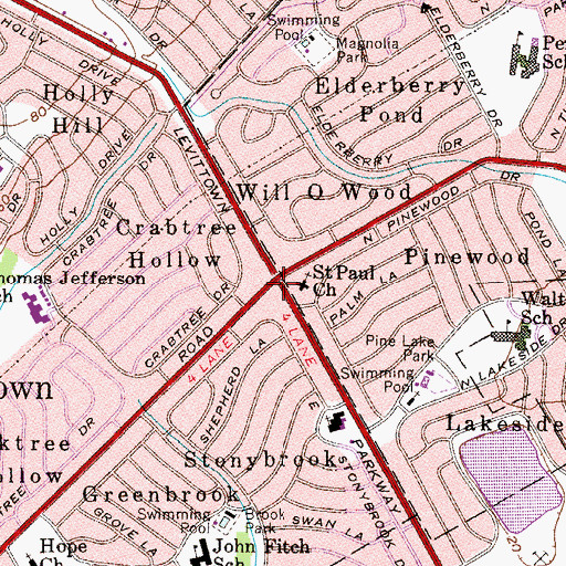 Topographic Map of Levittown, PA