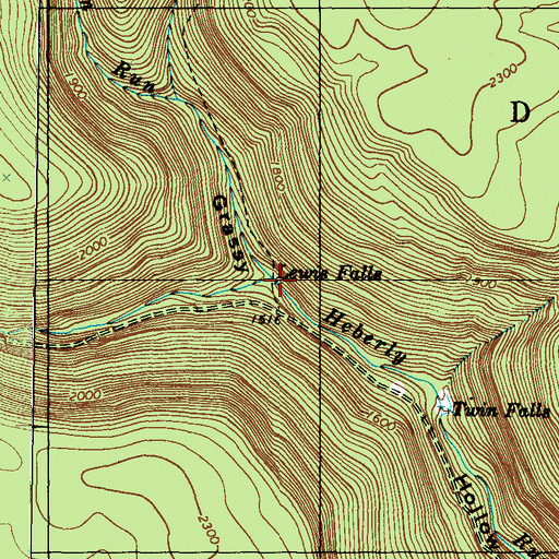 Topographic Map of Lewis Falls, PA